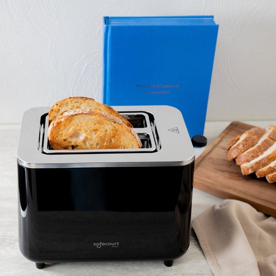 Safecourt Kitchen Toaster - Toaster - 6 Heizstufen - 2 extra breite Schlitze - 920W - Schwarz