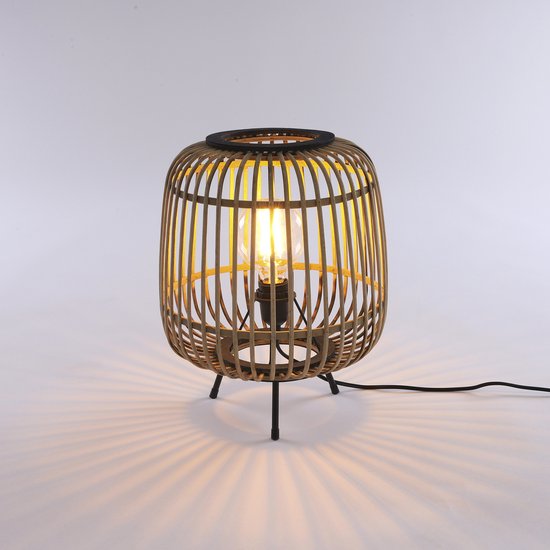 Mica Decorations Nimes Tischlampe - H37 x Ø29 cm - Bambus - Hellbraun