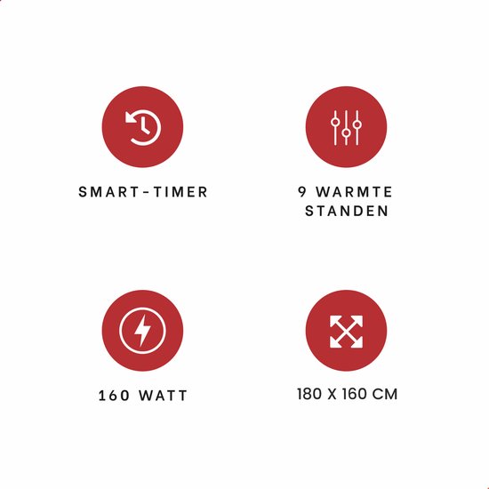 DistinQ Electric Blanket XXL 180x160 cm - 2 Personen Wickeldecke - 160Watt - Automatische Abschaltung - Überhitzungsschutz - 9 Stufen - Wärmedecke - Beige Energieeffizient -