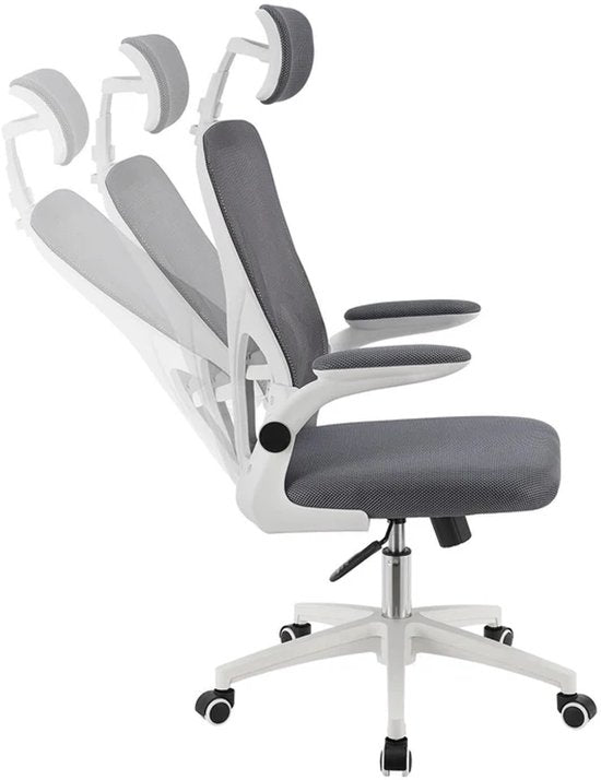 Juskys Ergonomischer Bürostuhl - Baltimore - Weiß / Grau