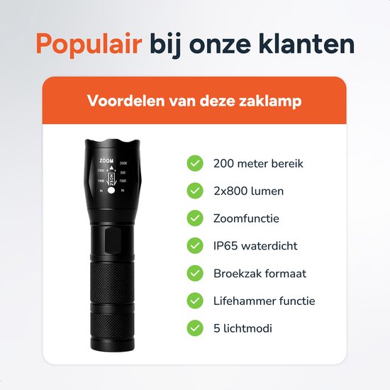 Taschenlampe LED wiederaufladbar - 2 Stück - inkl. Batterien - Für Kinder und Erwachsene - Wasserdicht - Mini-Militär-Taschenlampen - Proskill