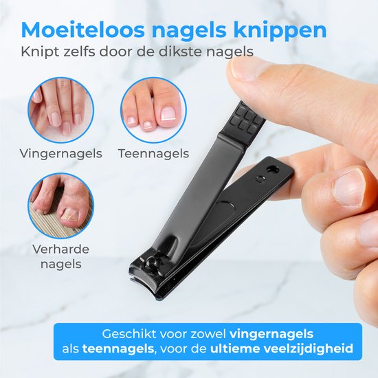 Nuvance - Nagelknipser - 4 in 1 - Nagelknipser-Set mit Nagelfeile - Nagelknipser - Zehennagelknipser - Für kahle Nägel