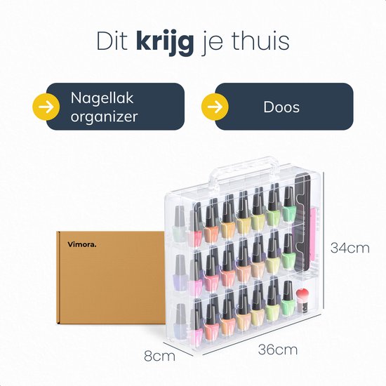 Vimora Nagellacketui für 48 Stück - Etui - Nagellack - Aufbewahrungsbox - Beautycase - Nagelstylist - Make-up - Organizer - Für Frauen