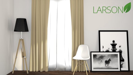 Larson - Luxushotel Verdunkelungsvorhang - mit Ringen - 3m x 2.5m - Light taupe