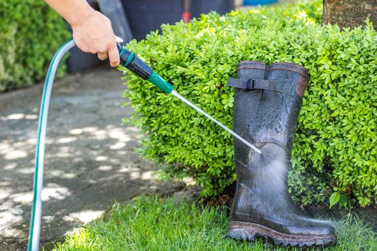 VONROC Schlauchwagen-Komplettset | Inkl. 20m Gartenschlauch, 3 Sprühdüsen, Schlauchverbinder und Wasseranschluss