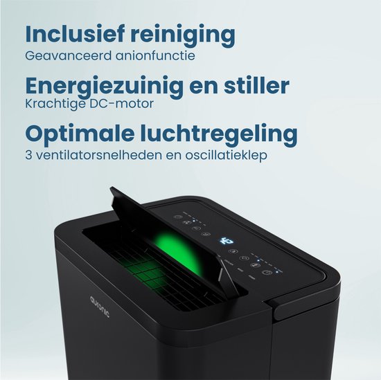 Auronic Luftentfeuchter - Compact Pro Plus - 12L - Schlafzimmer, Badezimmer, Wohnzimmer und Büro - Luftbefeuchter für Innenräume - Schwarz