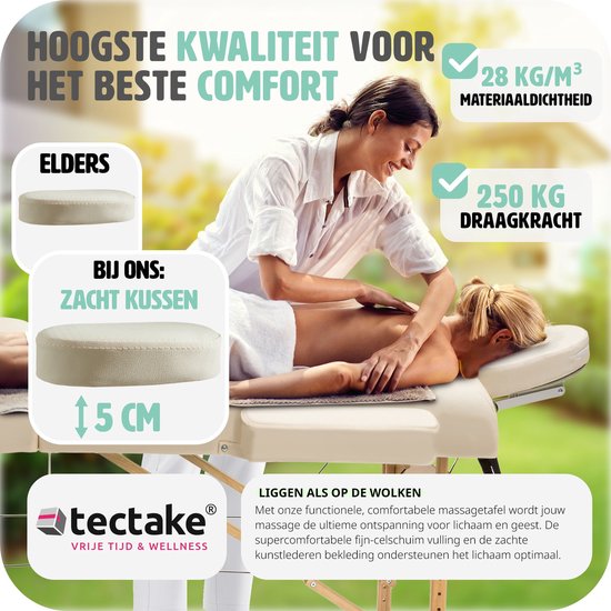 2-Zonen-Massagetisch beige - 5cm + Tragetasche - 401462