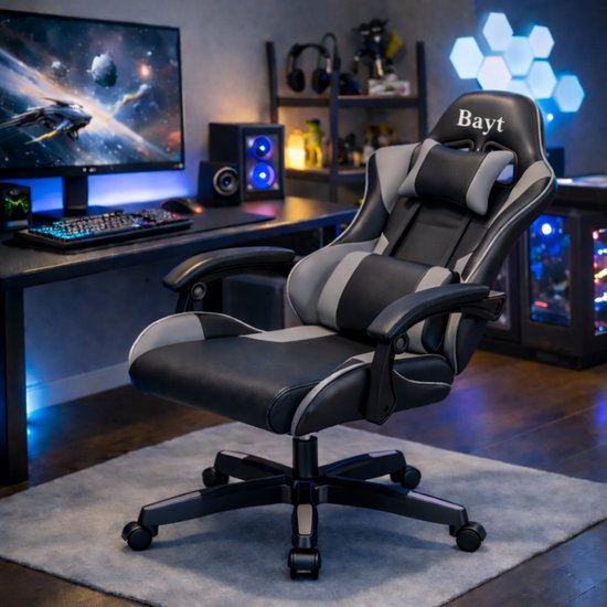 Bayt Gaming Chair - Gaming Stuhl - Ergonomischer Bürostuhl - Schwarz - Verstellbar