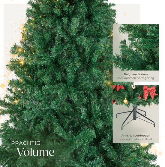 tectake Künstlicher Weihnachtsbaum - Geschlossener künstlicher Weihnachtsbaum mit biegsamen Tannenzweigen und Stahlständer - 230 cm, 1346 Nadeln - Grün, ideal für Weihnachtsdekorationen