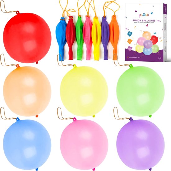 Partizzle 36x bunte Latex-Luftballons - Großer Hüpfballon - Riesen-Box-Ballon-Geschenke - Grabbelton Treat Gifts - Für Kinder & Kleinkinder - XL / 45 cm
