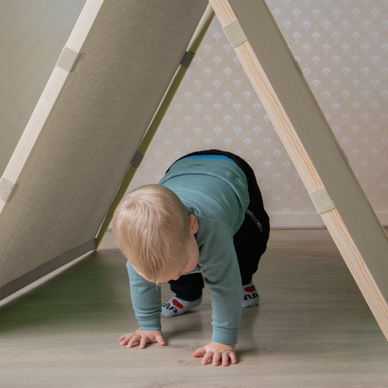 Sunny Como Spielzelt Creme- Wigwam Tipi-Zelt für Kinder - FSC Holzstangen - 123x106x107cm
