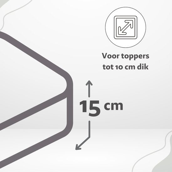 Ten Cate Spannbetttuch - Spannbetttuch Topper 160x200 - Spannbetttuch 160x200 - Geeignet für Topper Matratze 160 x 200 - Baumwolle Satin - Topper Matratze 160x200 - Eckhöhe 10 cm - Anthrazit
