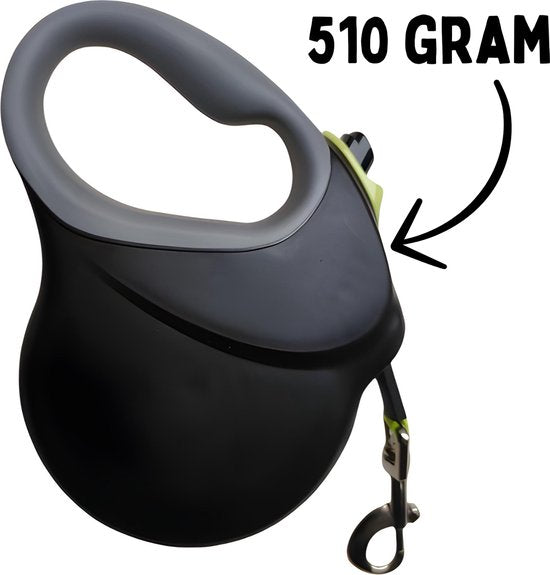 By Cee Cee Hundeleine 8 Meter - Leine für Hunde bis 50KG - Schwarz - Reflektierende Leine - Stabiles robustes Material - Reibungsloses Auf- und Abwickeln