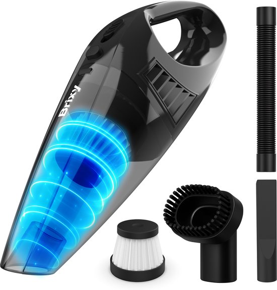Brixy Dust buster Cordless - Handstaubsauger - Inklusive Aufsätze - Staubbuster - Grau