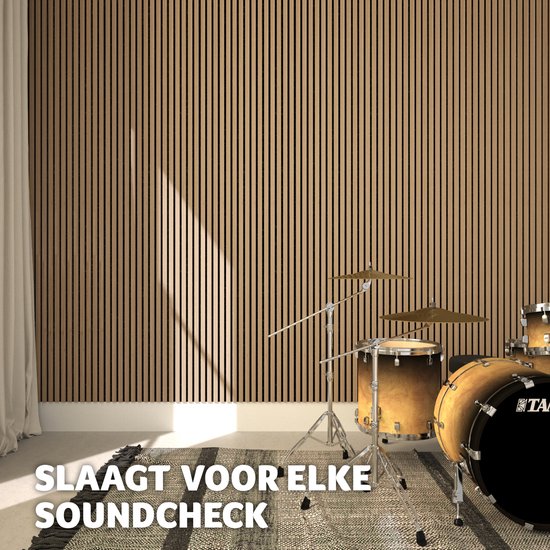 Tectake Akustikpaneele Sonic Wall - 2er-Set - Eiche hell - Schallabsorbierendes Paneel - 120x60x2,1cm pro Panel