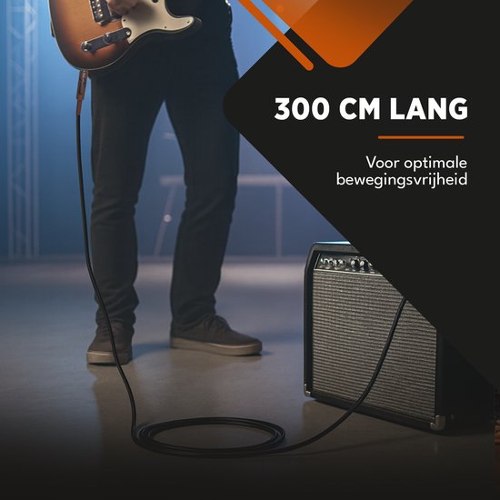 Finesse Gitarrenkabel PRO - 300 cm - Klinke 6,35mm - Audiokabel - Instrumentenkabel - Gitarrenkabel
