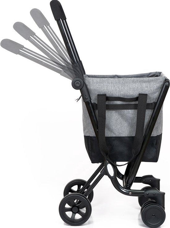 Ceruzo by Playmarket- Easy Go - Boodschappentrolley - Zwart-Grijs