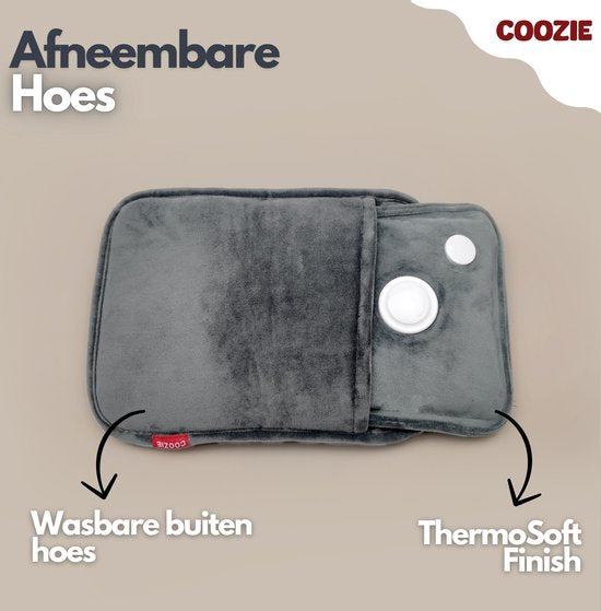 Coozie - Elektrische Wärmflasche mit ThermoSoft Hülle - Wärmflasche - Wärmekissen