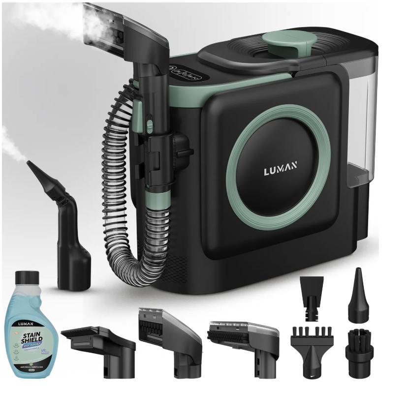 LUMAN 10 in 1 Teppichreiniger Pro 1800W - 100°C Dampffunktion und Selbstreinigung - Fleckenreiniger - Dampfreiniger - Sitzreiniger - Reiniger für Sofa, Boden, Auto und Teppich - 7 Meter Kabel