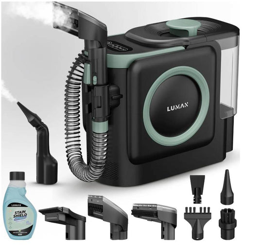 LUMAN 10 in 1 Teppichreiniger Pro 1800W - 100°C Dampffunktion und Selbstreinigung - Fleckenreiniger - Dampfreiniger - Sitzreiniger - Reiniger für Sofa, Boden, Auto und Teppich - 7 Meter Kabel
