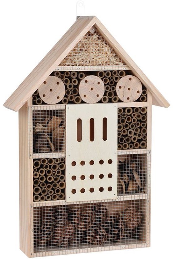 Großes Schmetterlingshaus/Bienenhaus/Wespenhotel für Insekten 51 cm - Gartendekoration - Tierfreundlich - Hotel/Haus für Insekten - Marienkäferhaus