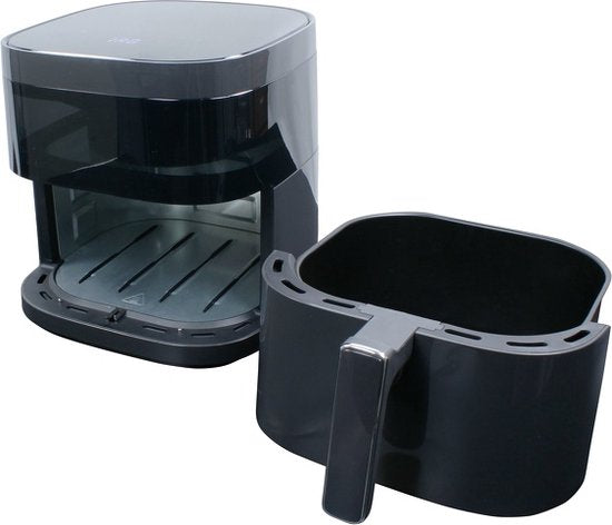 Wartmann Airfryer - PFAS-freie Heißluftfritteuse mit Sichtfenster - Neues Modell - 5,7 Liter - 10 Programme - 1700 Watt - Schwarz