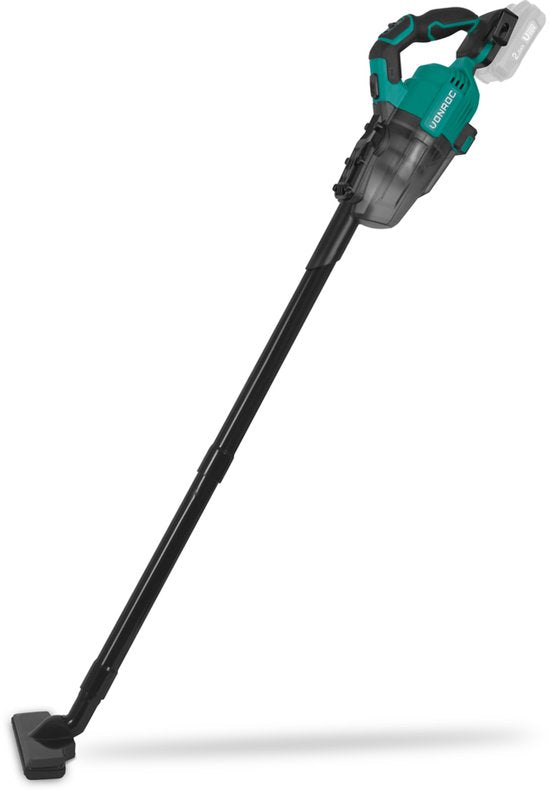 VONROC Leistungsstarker kabelloser Staubsauger - VPower 20V - Exkl. Akku & Ladegerät - 0,6L Auffangbehälter - Inkl. 3 Düsen, 2 Verlängerungsrohre und flexiblem Schlauch