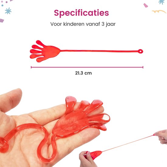 Partizzle 48x Sticky Hands - Sticky Hands Hand Out Gifts - Grabbelton Treat Gifts - Sensory Small Toys - Für Kinder & Kleinkinder