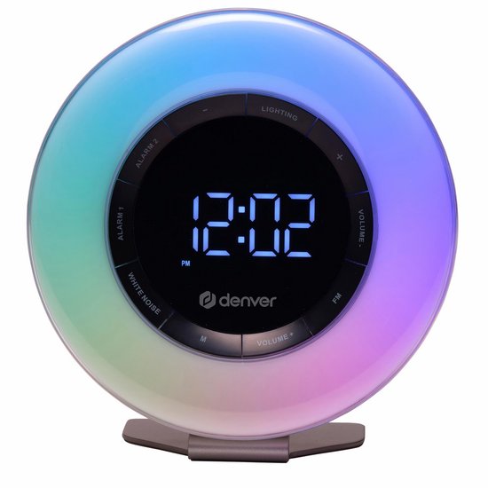 Denver Wake Up Light - FM Radiowecker - Snooze - Lichtwecker - Weißes Rauschen - CRL342