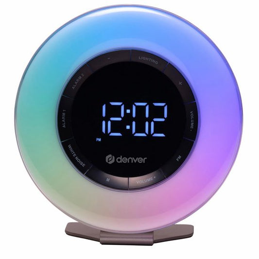 Denver Wake Up Light - FM Radiowecker - Snooze - Lichtwecker - Weißes Rauschen - CRL342