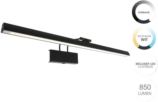 Steinhauer Litho Wandleuchte - LED - (H) 9,4cm - Metall - Schwarz
