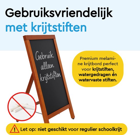BRASQ Kreidetafel Mahagoni - 55x 85 CM - Kreidetafel - Werbeschild - Bürgersteigschild - Einseitig - für Innen und Außen - Gastgewerbe