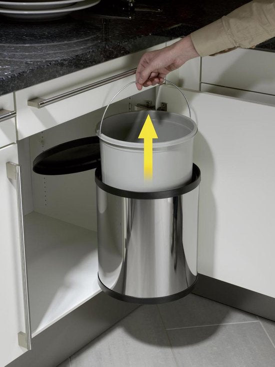 Hailo Compact-Box M Mülleimer - 15 l - Einbauabfallbehälter - Edelstahl