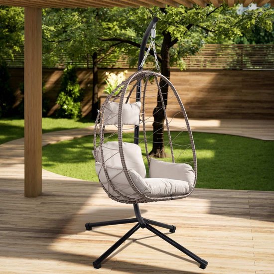 Juskys - Aria Hängesessel - Inklusive Untergestell - Beige
