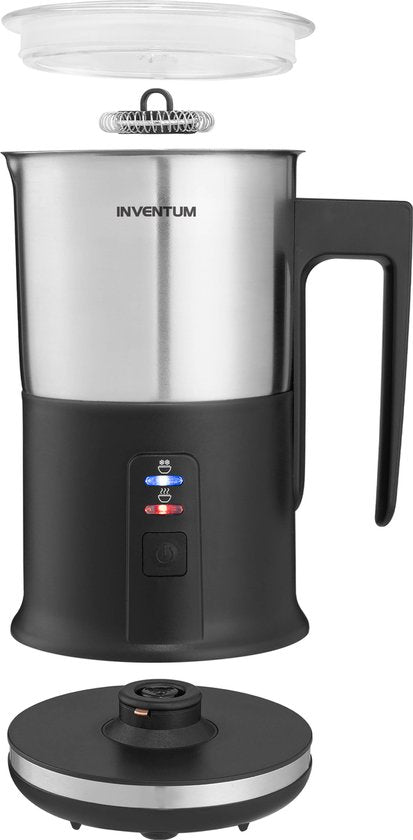 Inventum MK350 - Elektrischer Milchaufschäumer - 115/240 ml - Heiß-/Kaltaufschäumen - Heizung - PFAS frei - Antihaftbeschichtung - Schwarz/RS