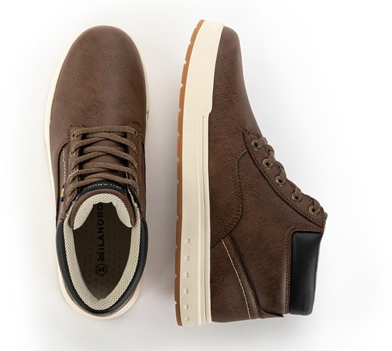 Milanoro - Bequeme Herren-Turnschuhe - Cognac - Größe 42