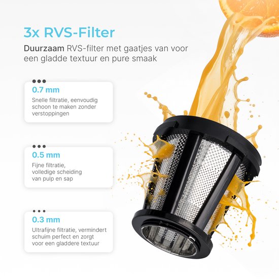 Goodforce Powerful Slowjuicer - Entsafter - Gemüse- und Obstpresse - Mit Fruchtfleisch und Saftbehälter - Saftpresse - Maximaler Nährwert