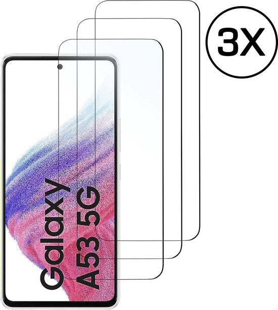 Podec Displayschutzfolie passend für Samsung Galaxy A53 - gehärtetes Schutzglas - transparent und kratzfest - gehärtetes Glas - 3 Stück