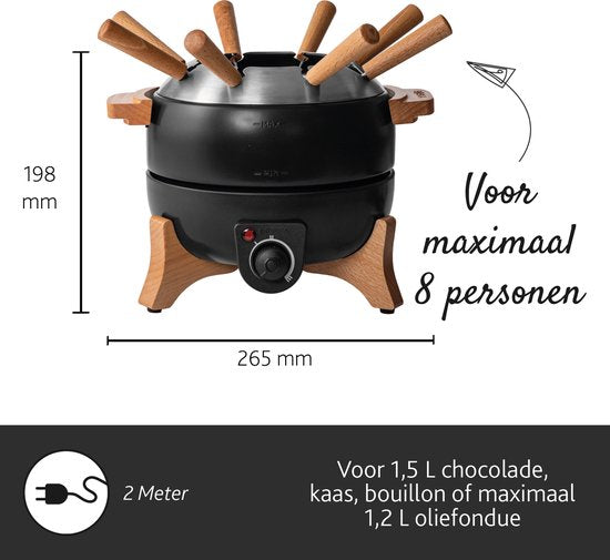 Boska Elektrisches Fondue-Set Party - 2.3L - Für Käsefondue, Schokoladenfondue, Hotpot und Boullionfondue - Fondue-Set elektrisch - Mit Temperaturregler