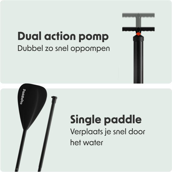 LifeGoods SUP Board All-round Compact - 100 KG Belastbarkeit - 300 x 76 cm - Aufblasbar - SUP-Komplettpaket - Weiß/Schwarz