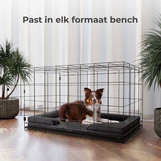 CozySense® Orthopädischer Hundekorb - 90 x 54 cm - Größe L - Wasserdichtes Hundebett mit waschbarem Bezug - Geeignet als Sitzkissen - Schwarz