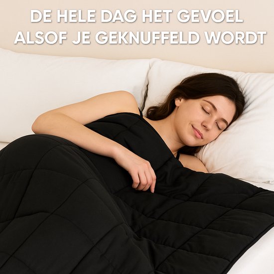 Vonia Beschwerungsdecke 7 kg - Beschwerungsdecke - 150 x 200 cm - Schwarz