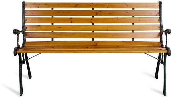 Lifa Garden Gartenbank - Außenbank - Kiefer - Stahl - 126x52x73cm(LxBxH) - Braun