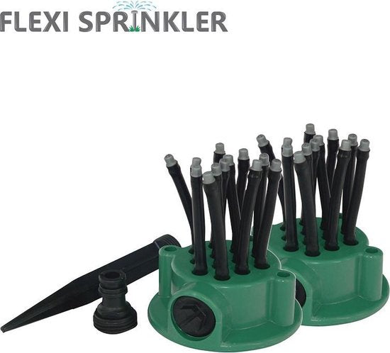 Orange Donkey Flexipoint Garden Sprinkler Set - 2er-Pack mit 24 flexiblen Düsen - Effiziente Bewässerung für Garten und Rasen - Sprinkleranlage