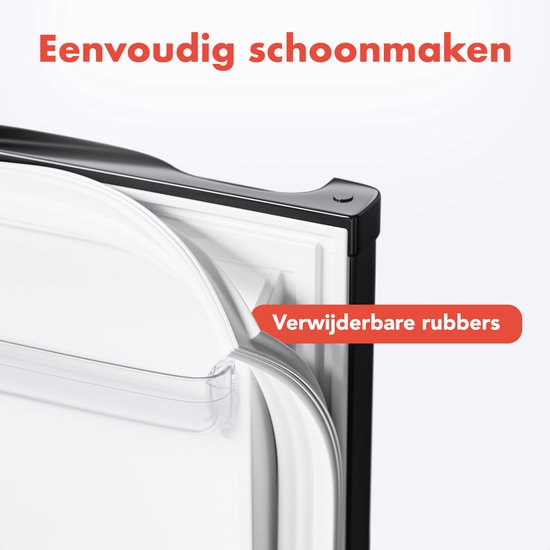 KitchenBrothers Kühlschrank - 61L Kühlfach - 24L Gefrierfach - Eisfach - Frigo - Freistehend - Schwarz
