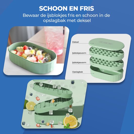 Roegaarden Eiswürfelschale mit Deckel - Eiskübel - Eiswürfelbereiter - Mit Schale - Mit Schaufel