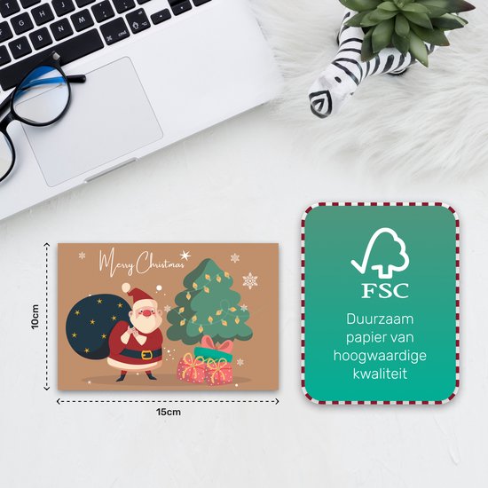 Giftmas Weihnachtskarten - Grußkarten - 36 Stück - Mit Umschlägen und Aufklebern - 10x15cm