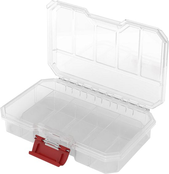 QBRICK SYSTEM Organizer Compact Set 1 B – 4-teilig – Sortimentsboxen mit Facheinteilung – Transparent