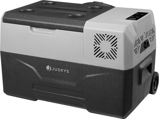 Juskys - Elektronische Kühlbox - Kompressor Kühlbox Yukon - 30 Liter - 12/24 & 230 V Anschluss - schwarz/grau