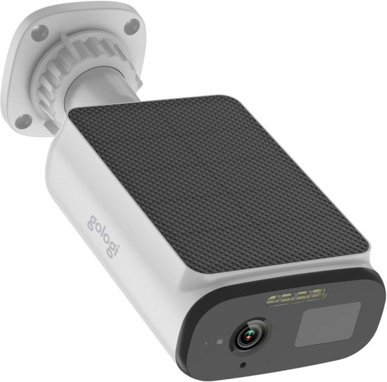 Gologi Solar Premium Outdoor-Sicherheitskamera - 10.400 mAh - 2.5K - Nachtsicht - Bewegungserkennung - Überwachungskamera - Solarpanel - Drahtlos - USB-C - WiFi und App - Weiß